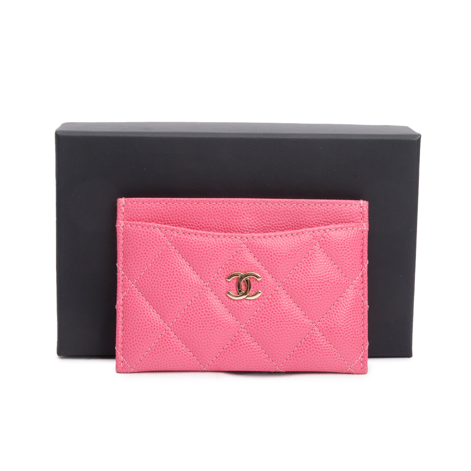 Chanel Pink Caviar Leather Classic Card Holder w/ Box & Authenticity Card