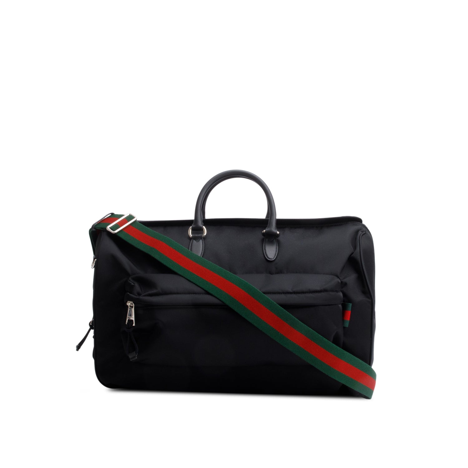 Gucci Black Nylon Web Large Duffle Bag w/ Strap