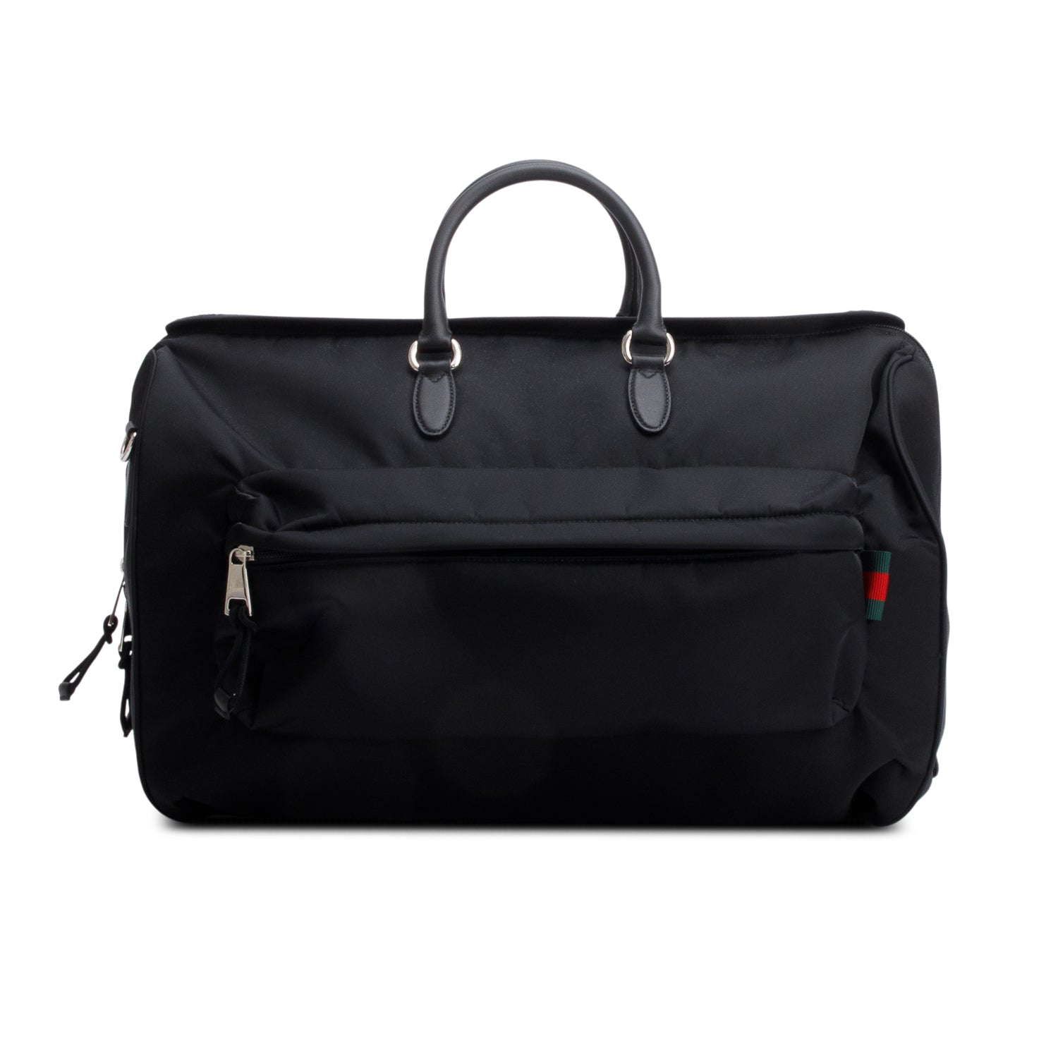 Gucci Black Nylon Web Large Duffle Bag w/ Strap