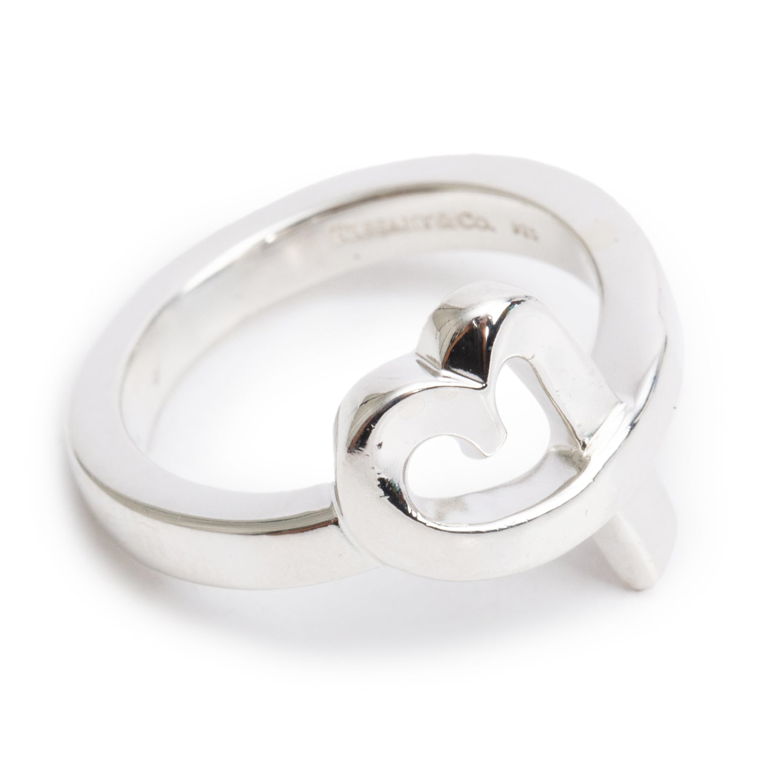 Tiffany & Co. Paloma Picasso Sterling Silver Loving Heart Ring, Size 6.5