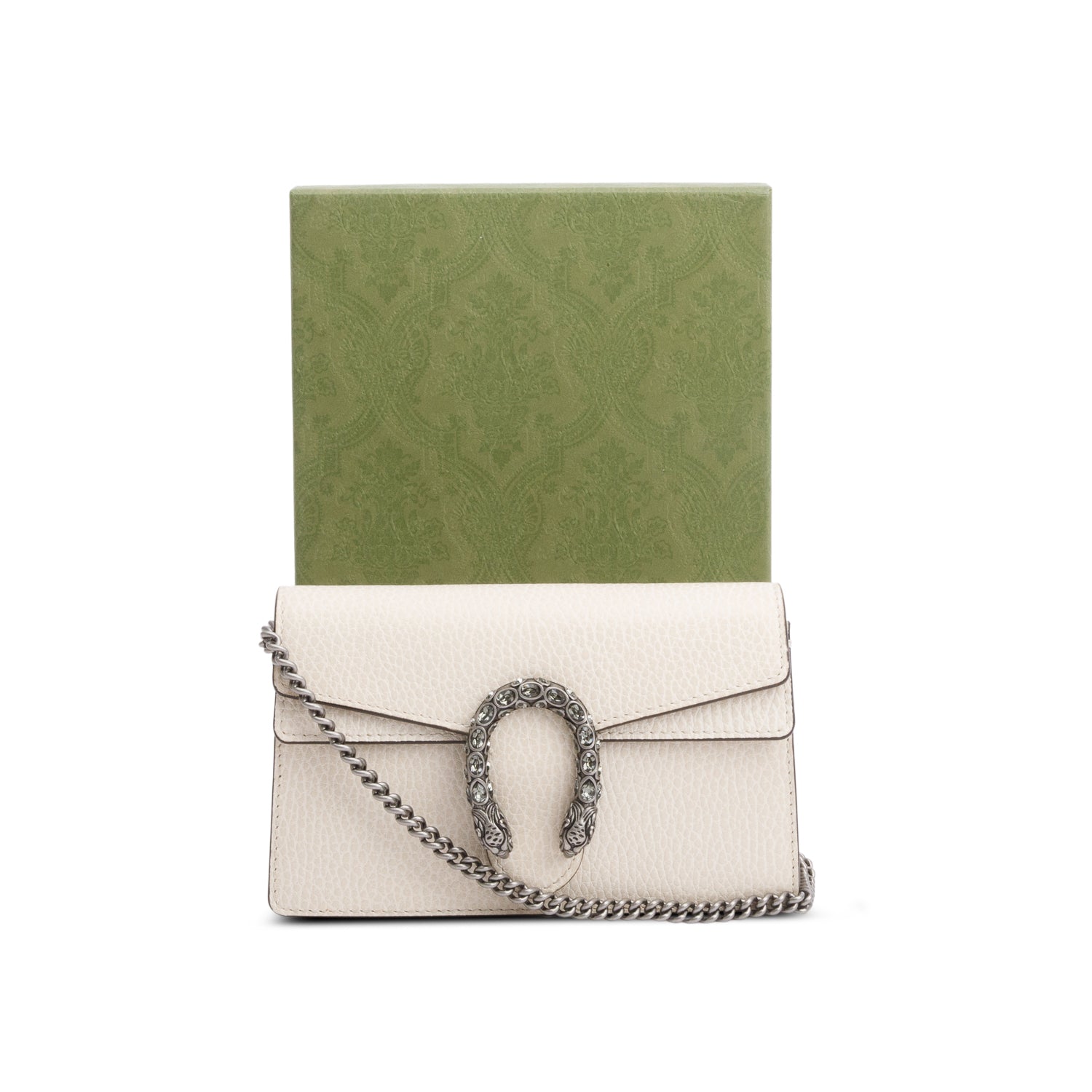 Gucci Dionysus White Leather Dionysus Super Mini Bag w/ Box & Receipt