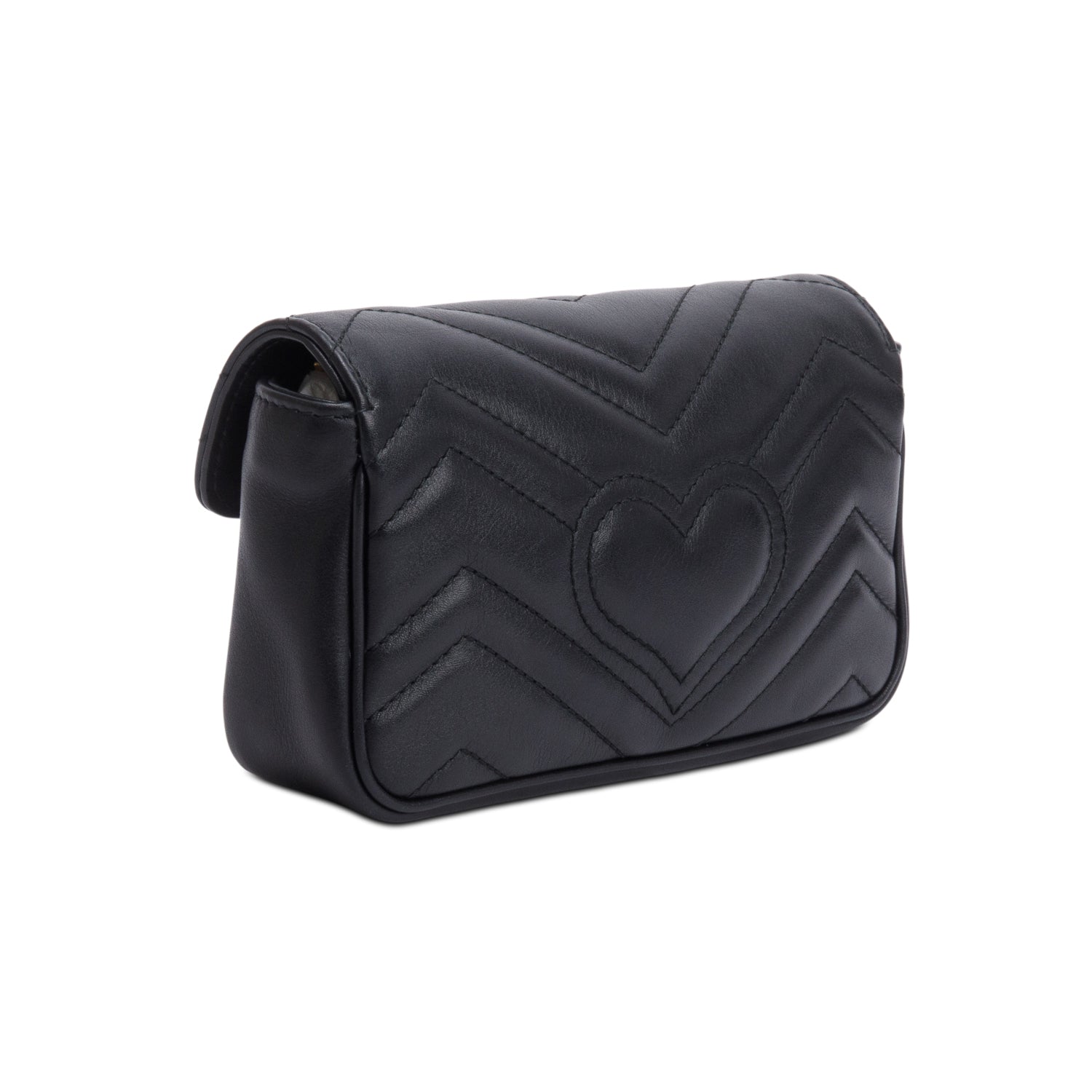 Gucci Black GG Marmont Matelasse Leather Super Mini Bag