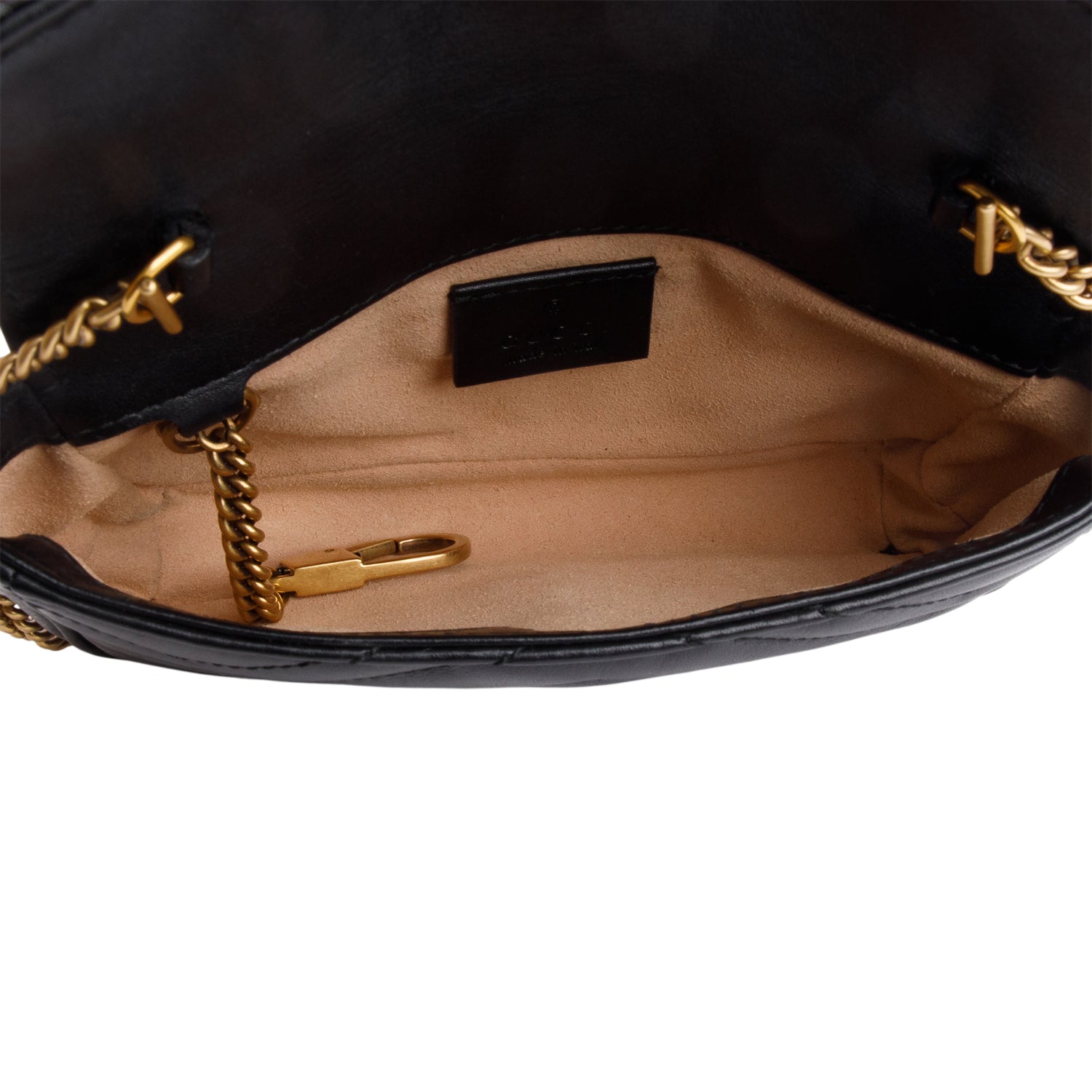 Gucci Black GG Marmont Matelasse Leather Super Mini Bag