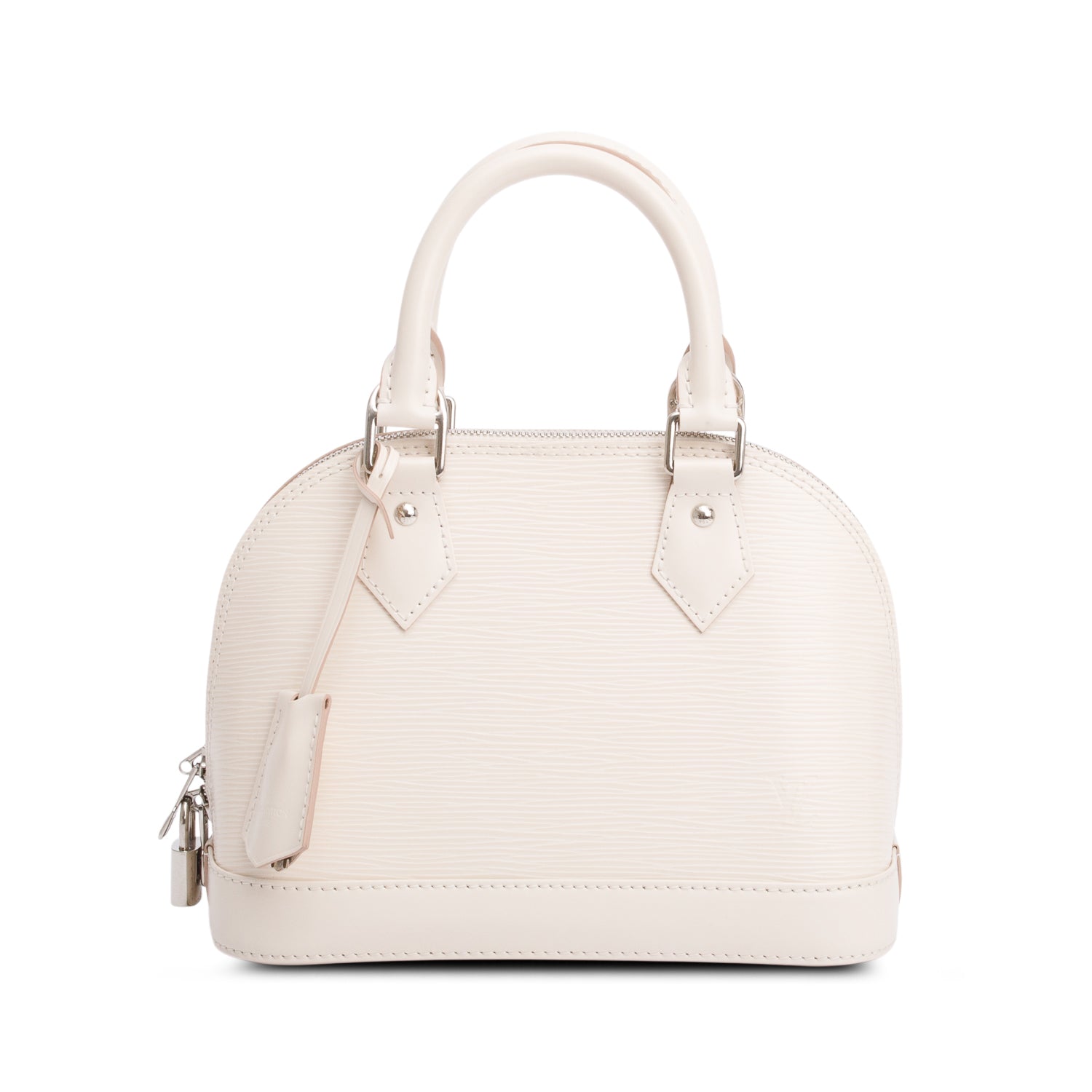 Louis Vuitton White Epi Leather Alma BB w/ Strap