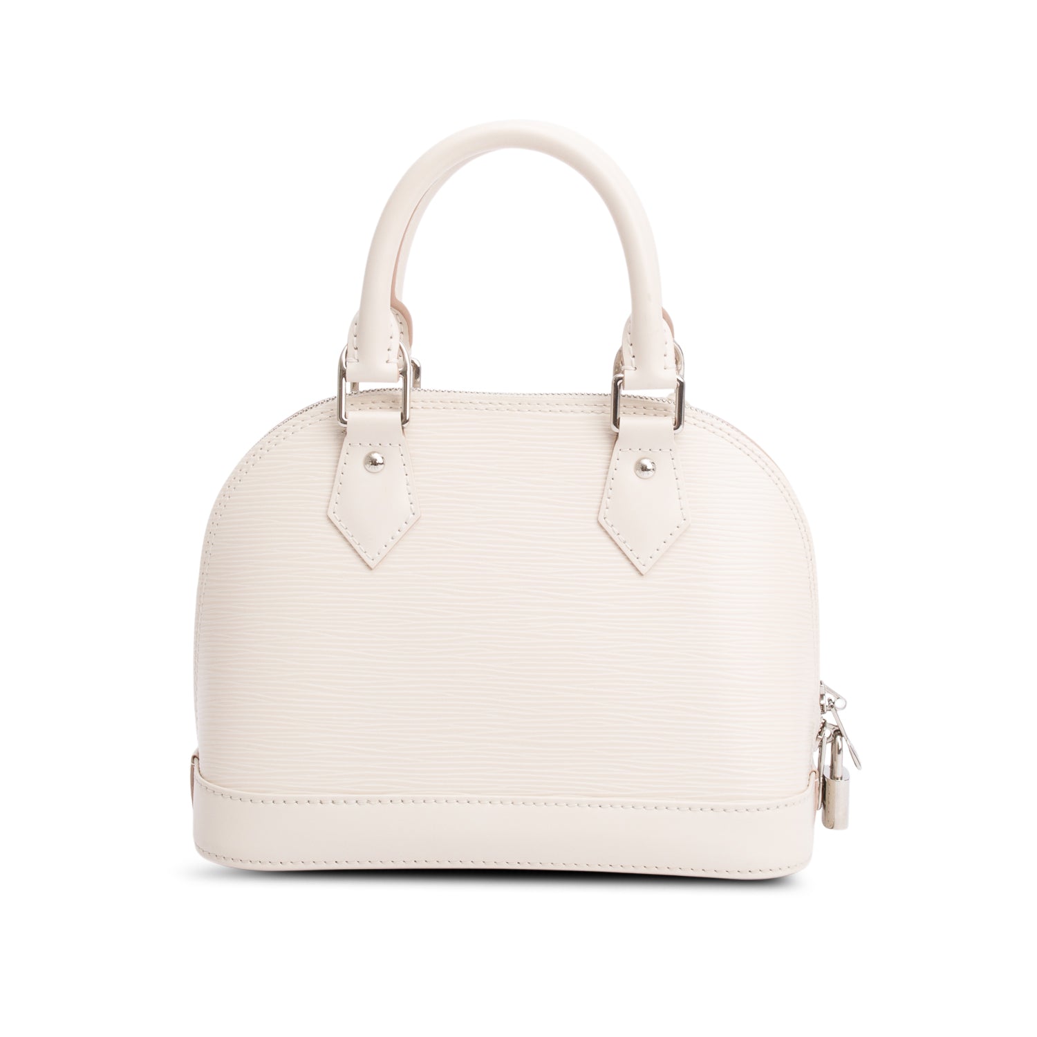 Louis Vuitton White Epi Leather Alma BB w/ Strap