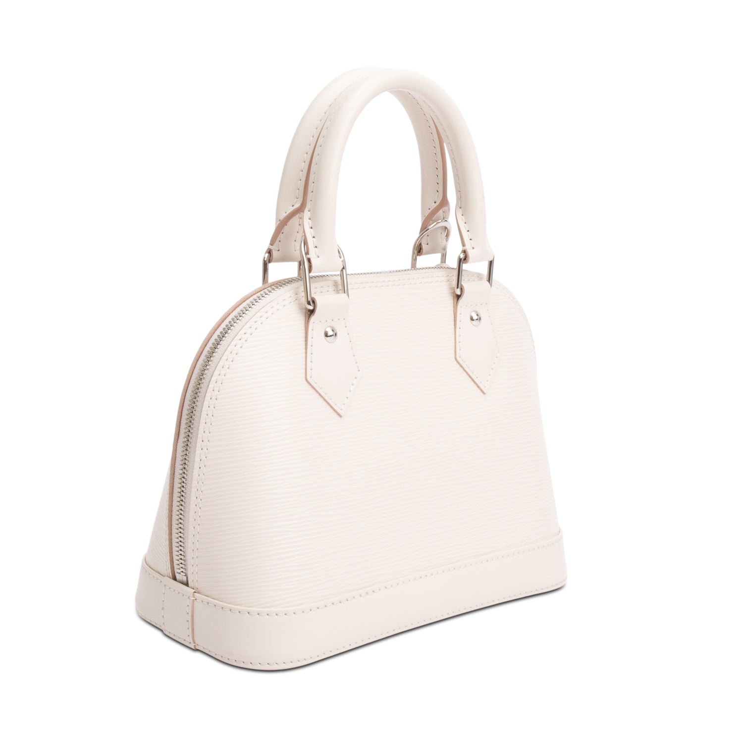 Louis Vuitton White Epi Leather Alma BB w/ Strap