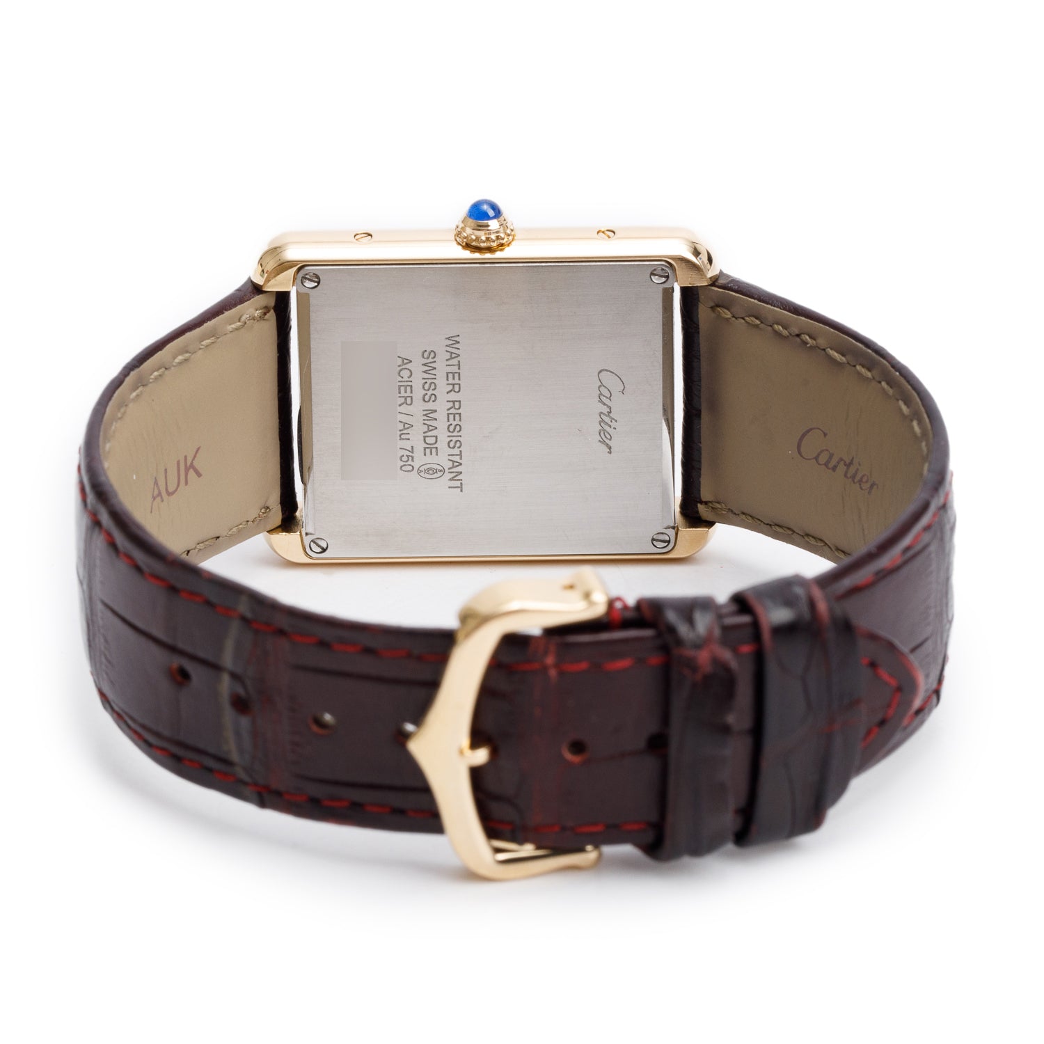 Cartier 18k Yellow Gold & Stainless Steel Tank Solo Quartz Watch, Large Model 3167 w/ Box