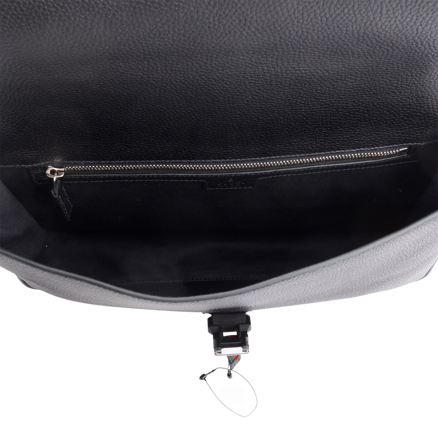 Gucci Black Calfskin Leather Web Medium Business Case