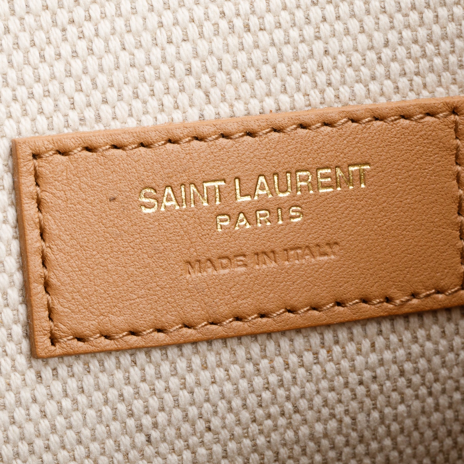 Saint Laurent 2023 Beige Smooth Calfskin Leather & Natural Canvas Small Le 5 a 7 Hobo Bag