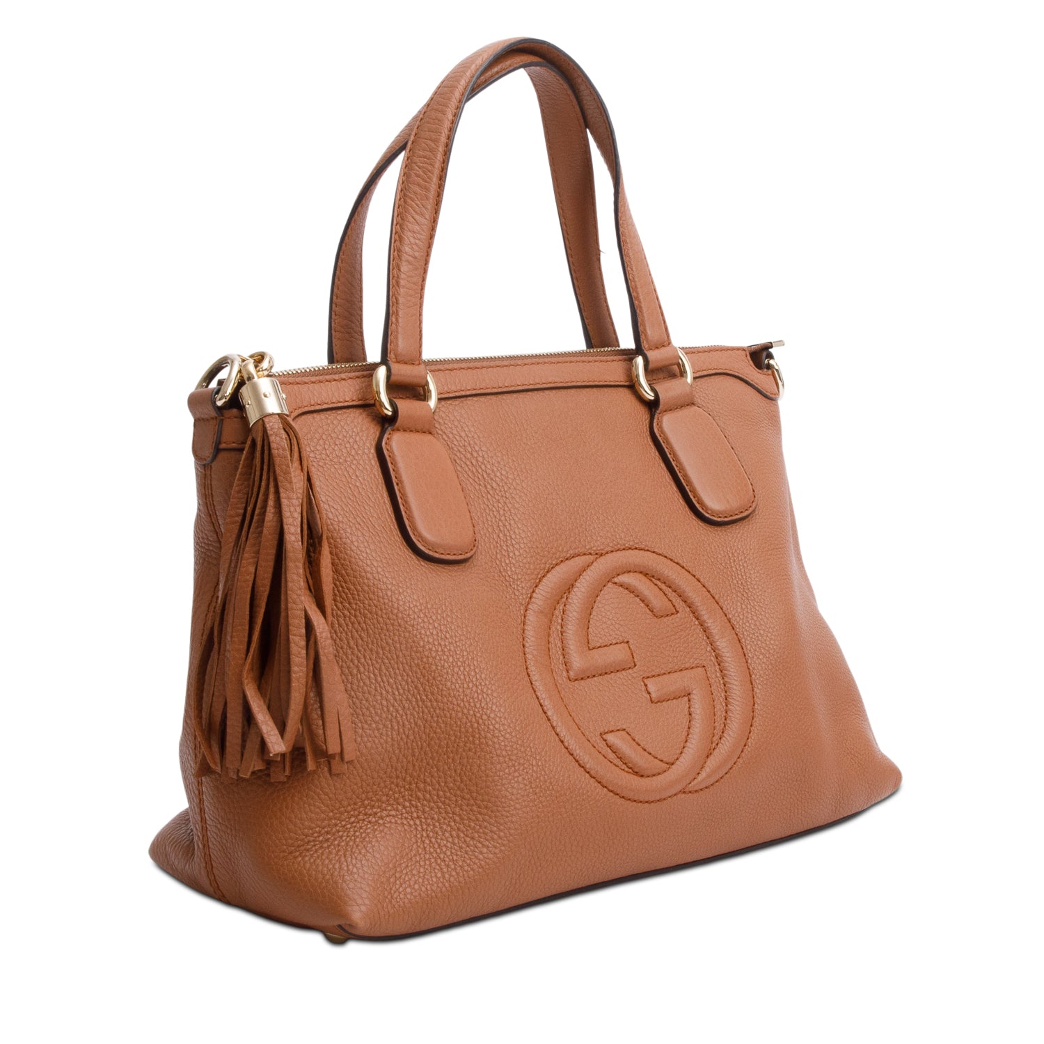 Gucci Brown Cellarius Calfksin Leather Small Soho Top Handle Satchel