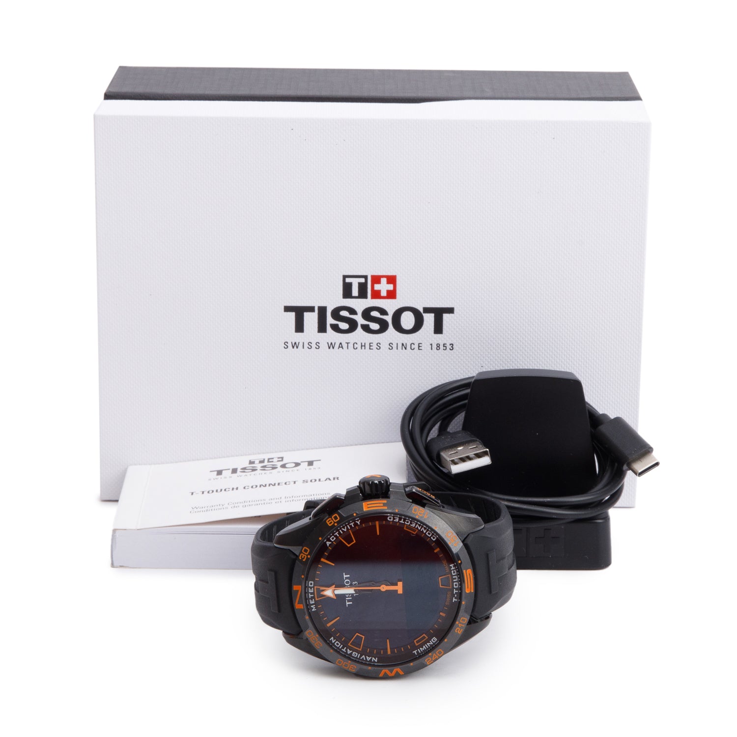 Tissot Black PVD Titanium T-Touch Connect Solar 47.5 MM Quartz Watch w/ Box