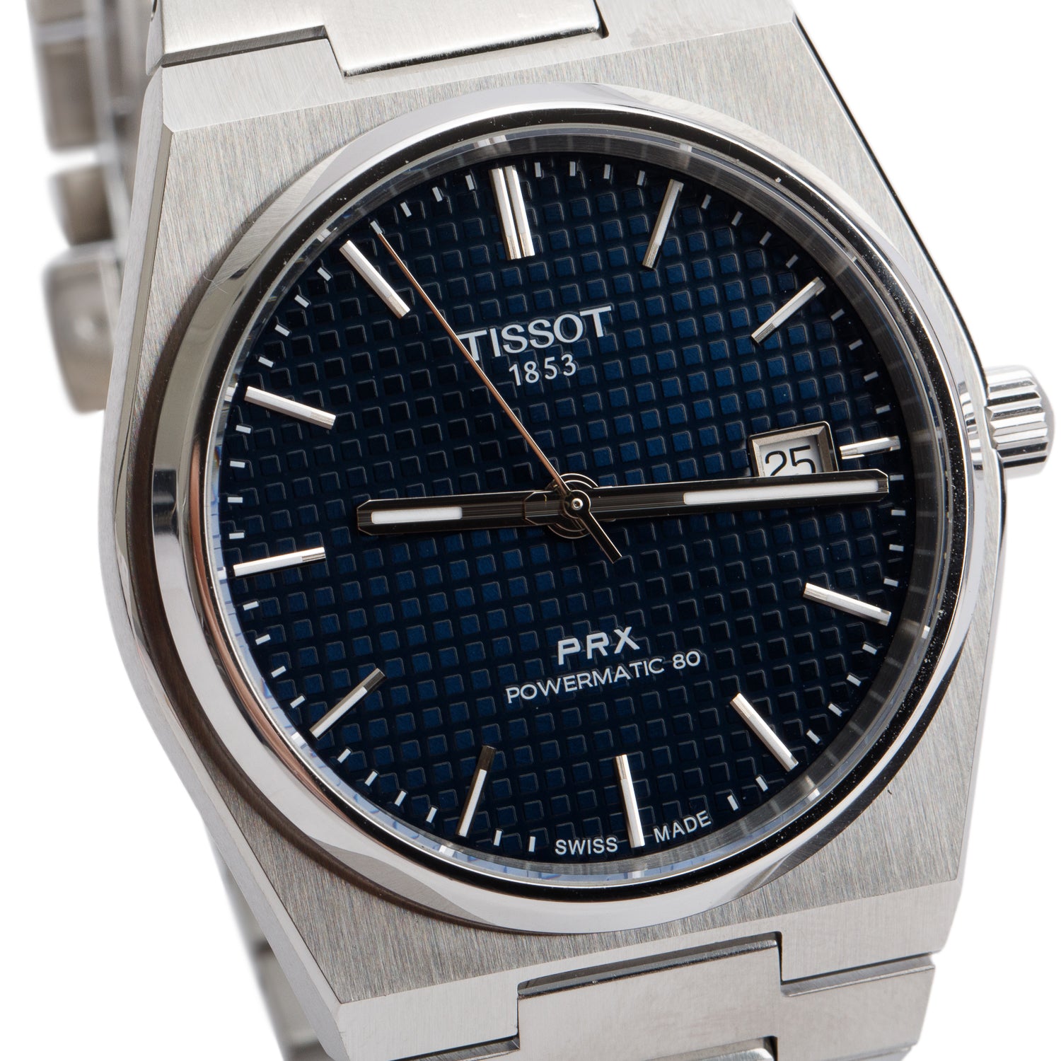 Tissot Stainless Steel PRX Powermatic 80 40 MM Automatic Watch Blue Dial w/ Box & Extra Strap