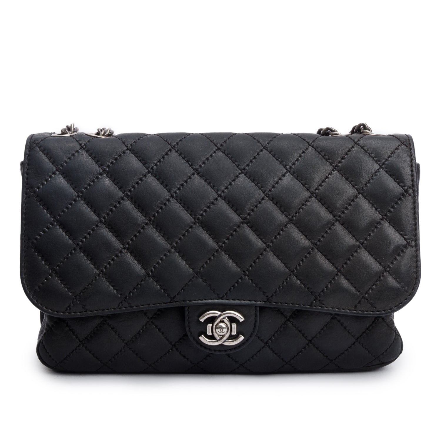 Chanel Black Ultimate Stitch Soft Calfskin Leather Flap Bag
