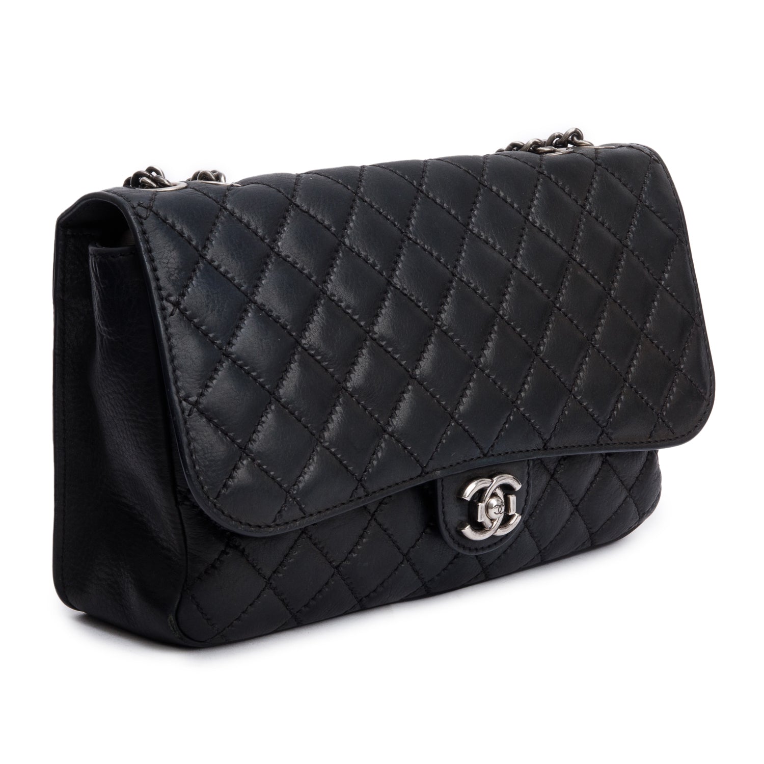 Chanel Black Ultimate Stitch Soft Calfskin Leather Flap Bag