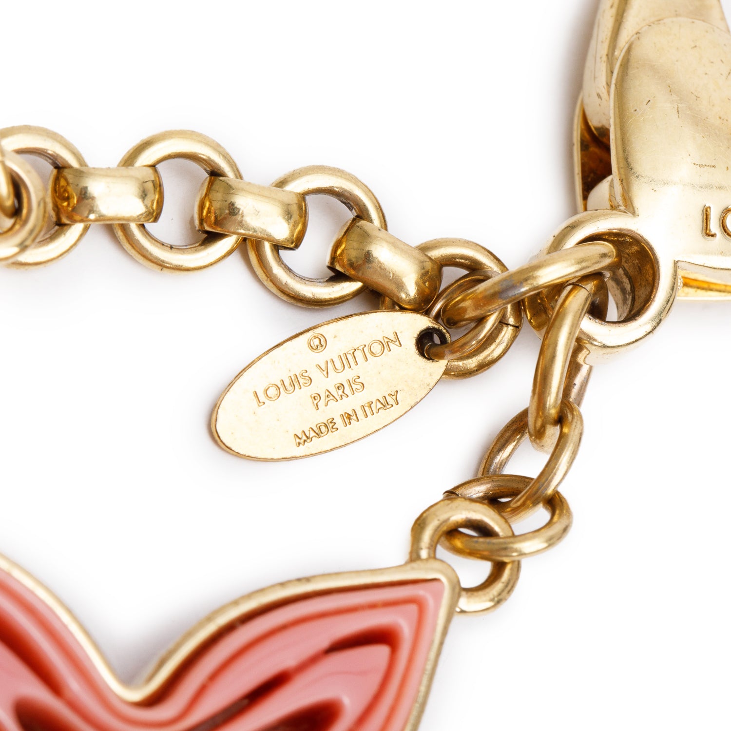 Louis Vuitton Gold-Tone Metal Rose Resin Naif Bag Charm & Key Holder