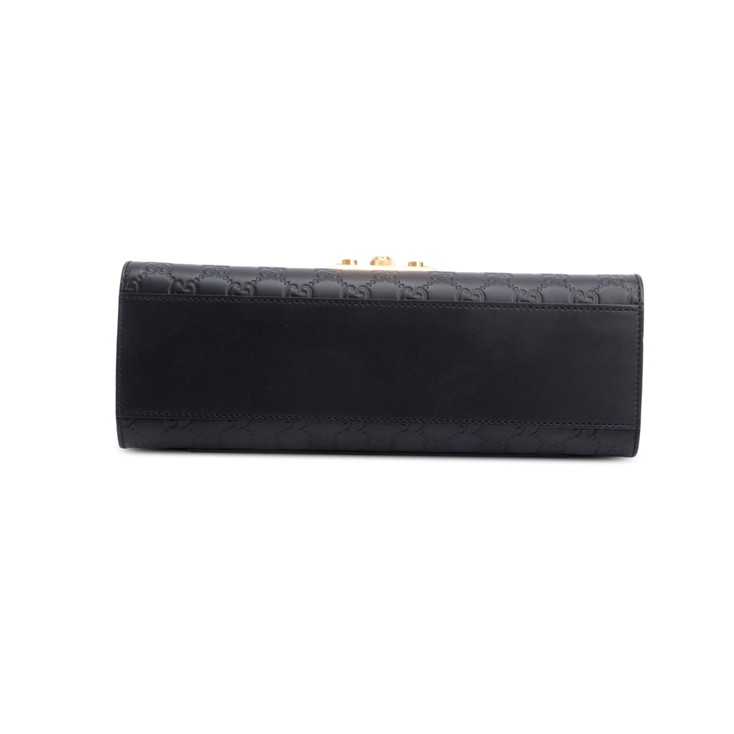 Gucci Black GG Signature Leather Medium Padlock Shoulder Bag