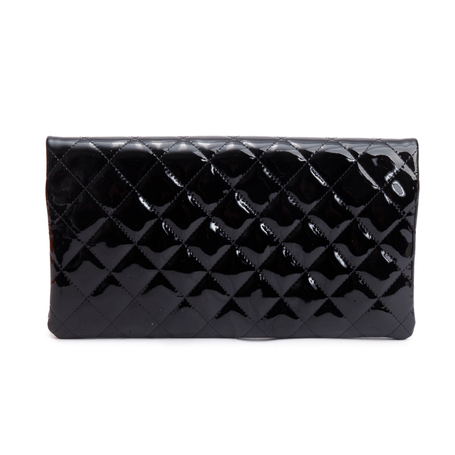 Chanel Black Quilted Patent Leather Beauty CC Clutch