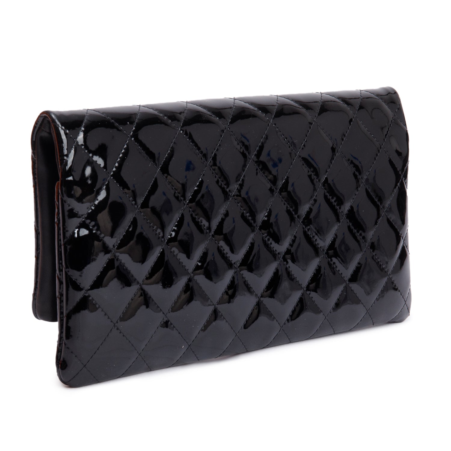 Chanel Black Quilted Patent Leather Beauty CC Clutch