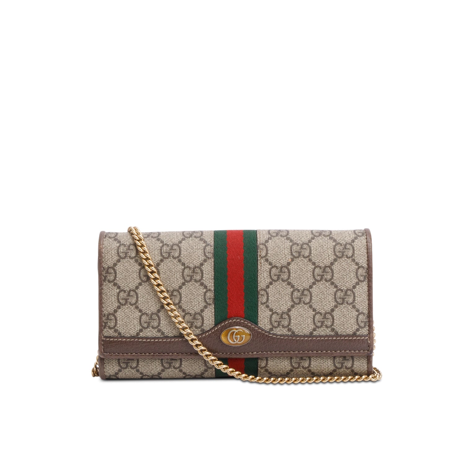 Gucci Beige GG Supreme Ophidia GG Web Wallet on Chain