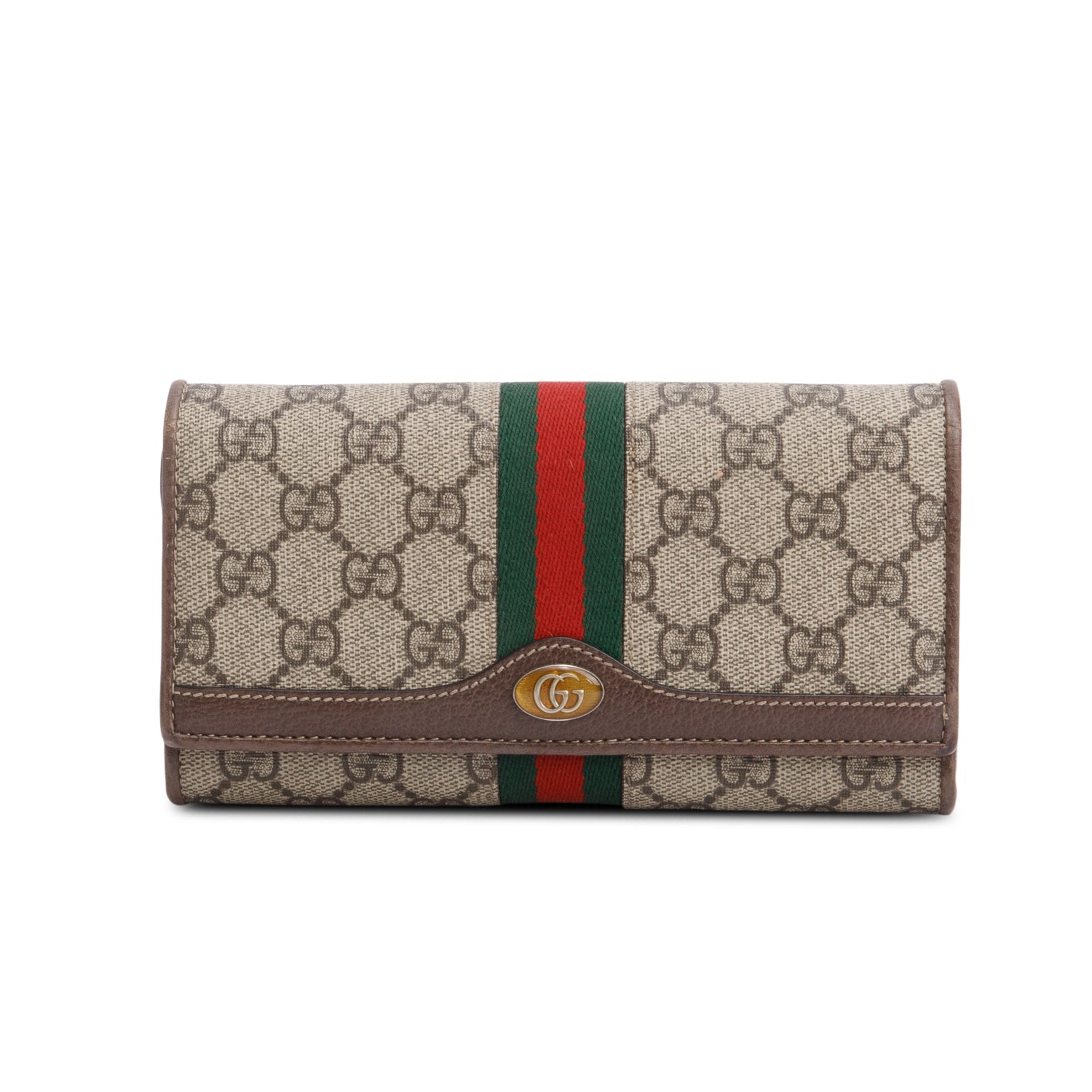 Gucci Beige GG Supreme Ophidia GG Web Wallet on Chain