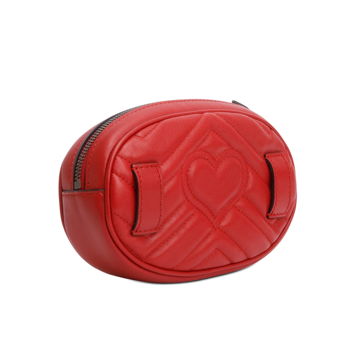 Gucci Red GG Marmont Matelasse Leather Belt Bag, Size 65