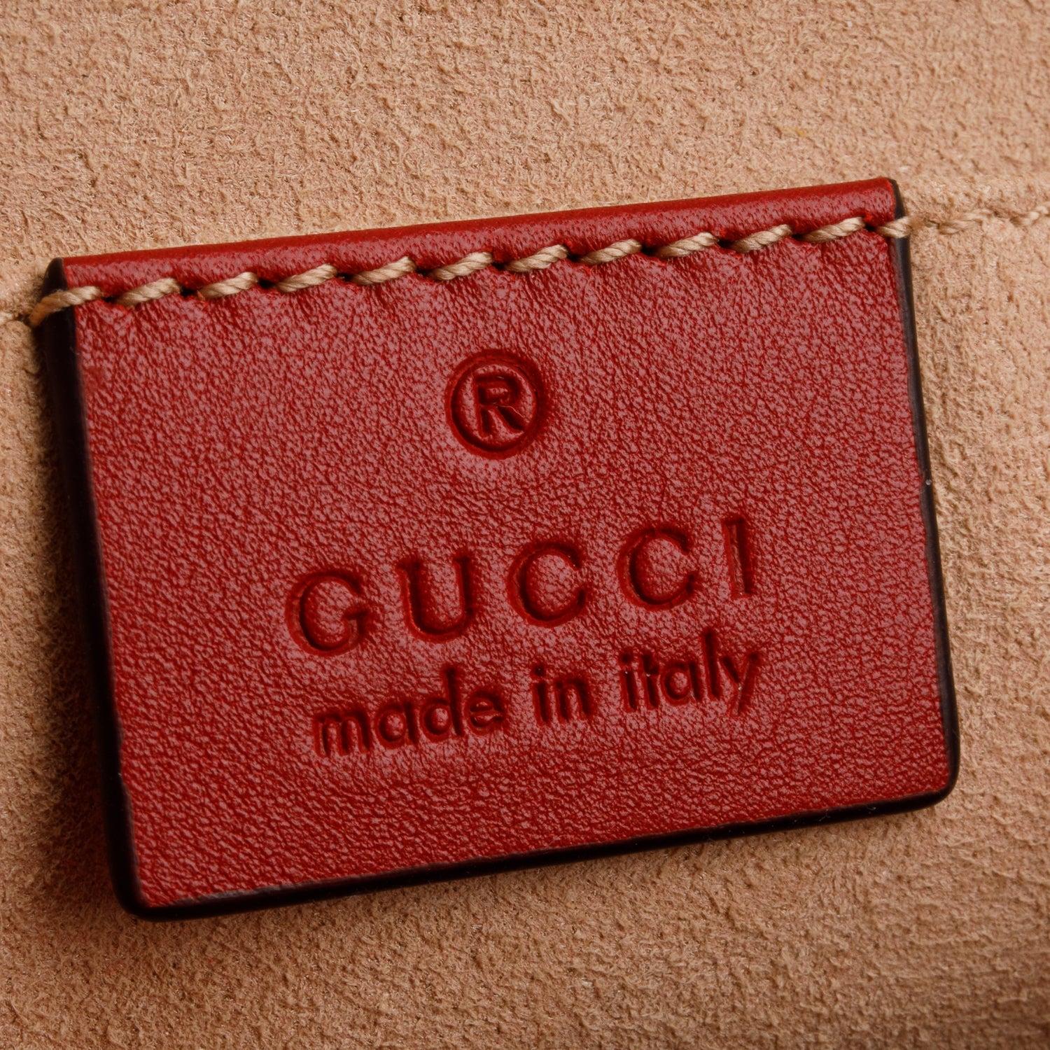 Gucci Red GG Marmont Matelasse Leather Belt Bag, Size 65