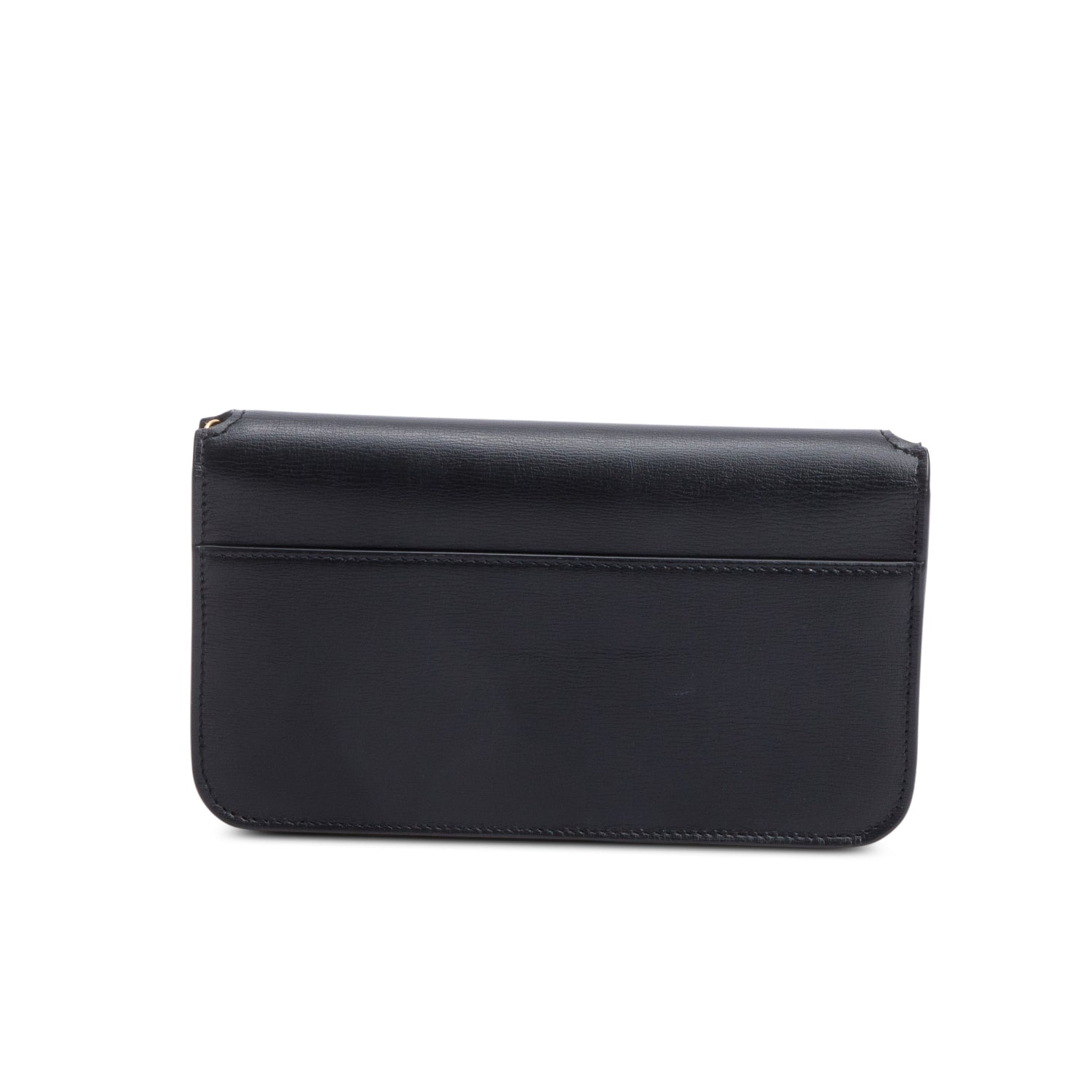 Saint Laurent 2023 Black Calfskin Leather Cassandre Phone Holder