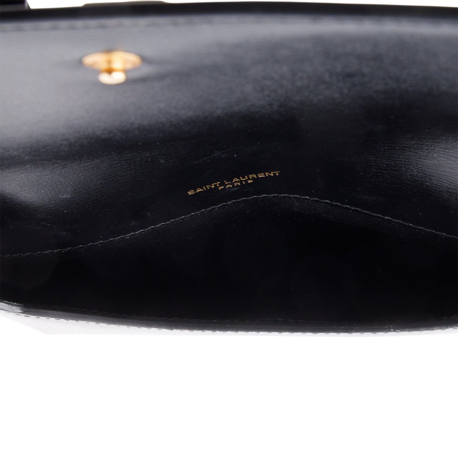 Saint Laurent 2023 Black Calfskin Leather Cassandre Phone Holder