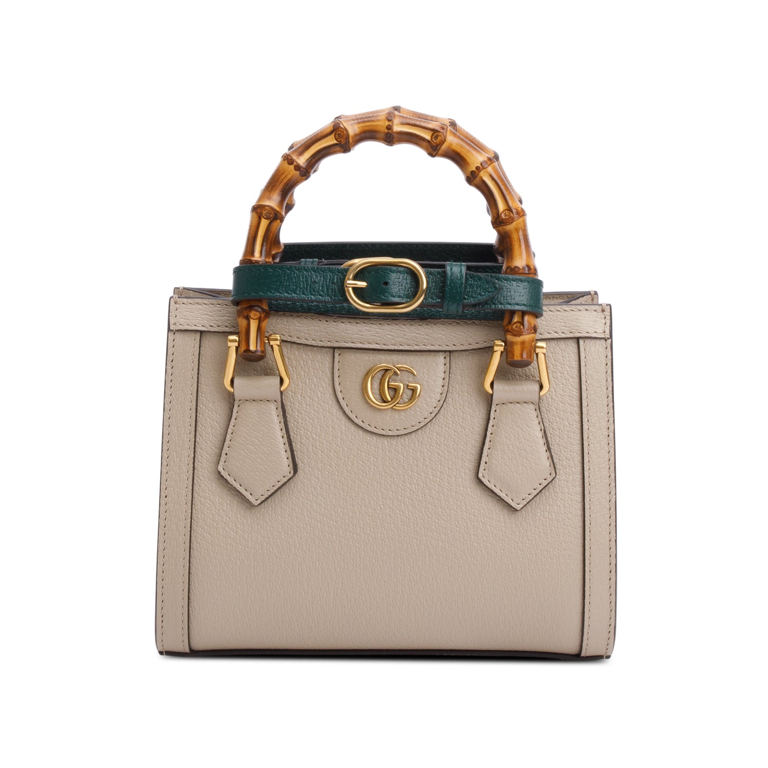 Gucci Taupe Calfskin Leather Diana Small Tote Bag w/ Straps