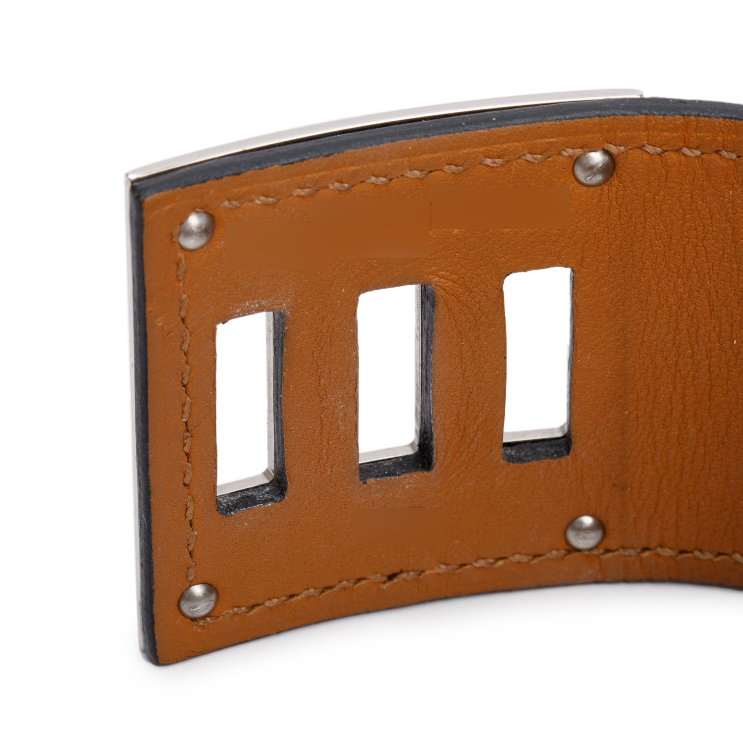 Hermes Palladium-Plated Black Lizard Kelly Dog Bracelet, Size T2