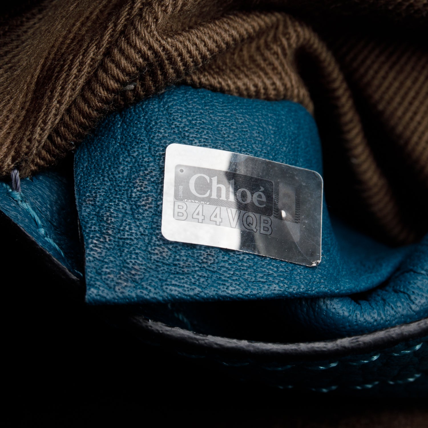 Chloe Teal Calfskin Leather Small Marcie Crossbody Bag