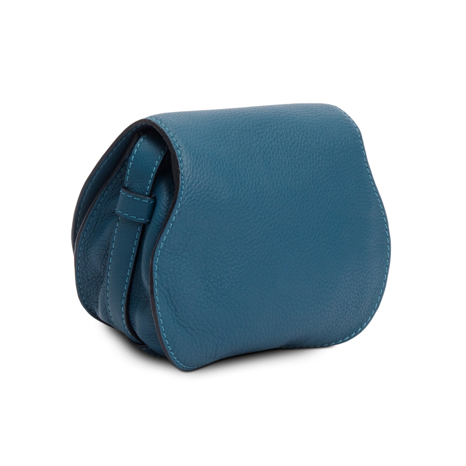 Chloe Teal Calfskin Leather Small Marcie Crossbody Bag