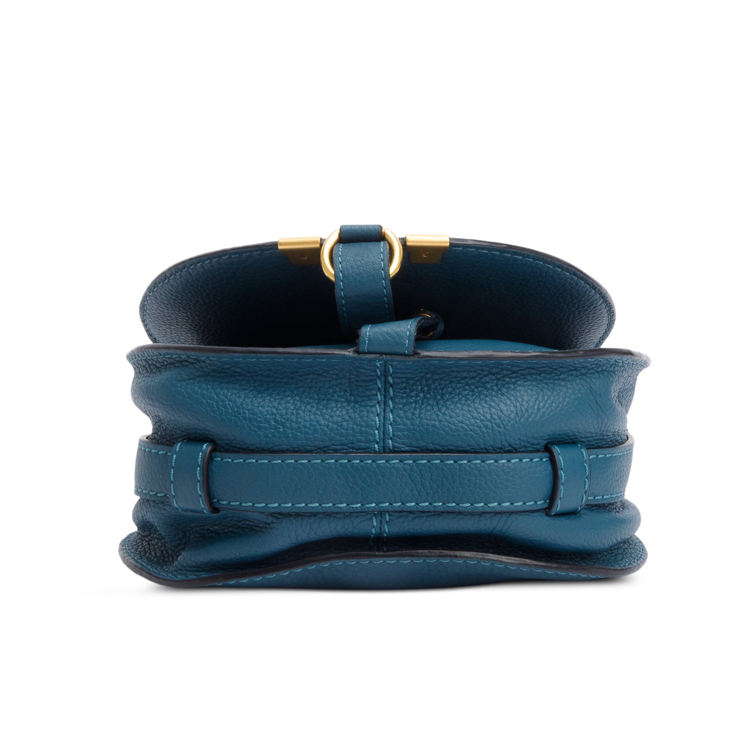 Chloe Teal Calfskin Leather Small Marcie Crossbody Bag