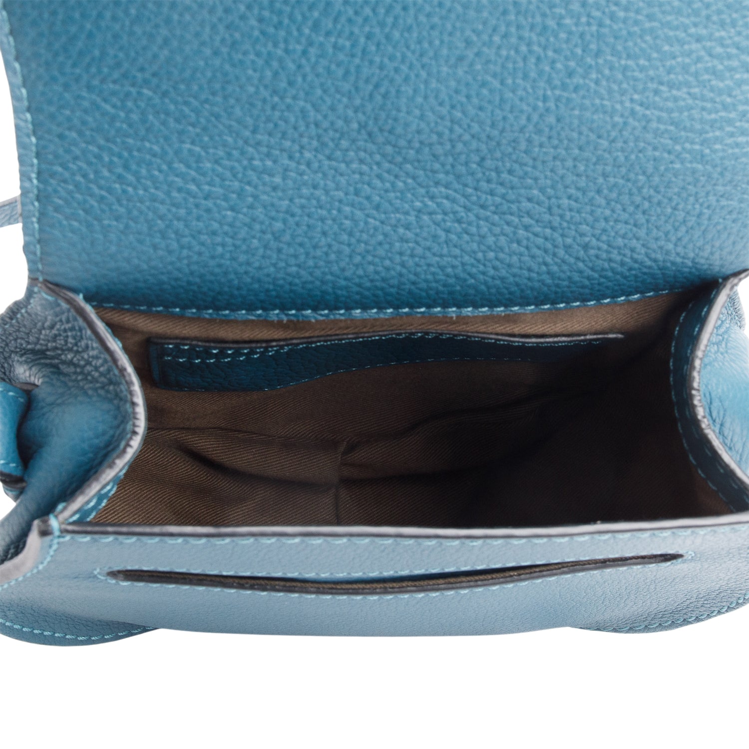 Chloe Teal Calfskin Leather Small Marcie Crossbody Bag