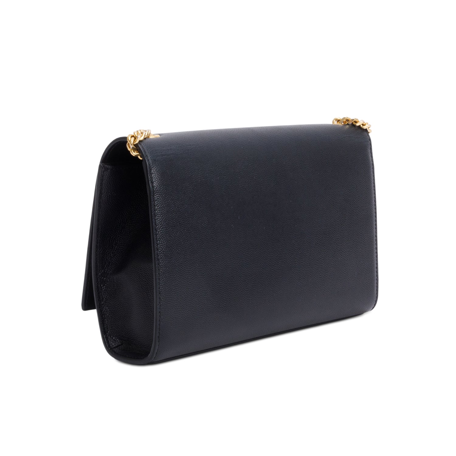 Saint Laurent Black Grain De Poudre Leather Medium Kate Bag