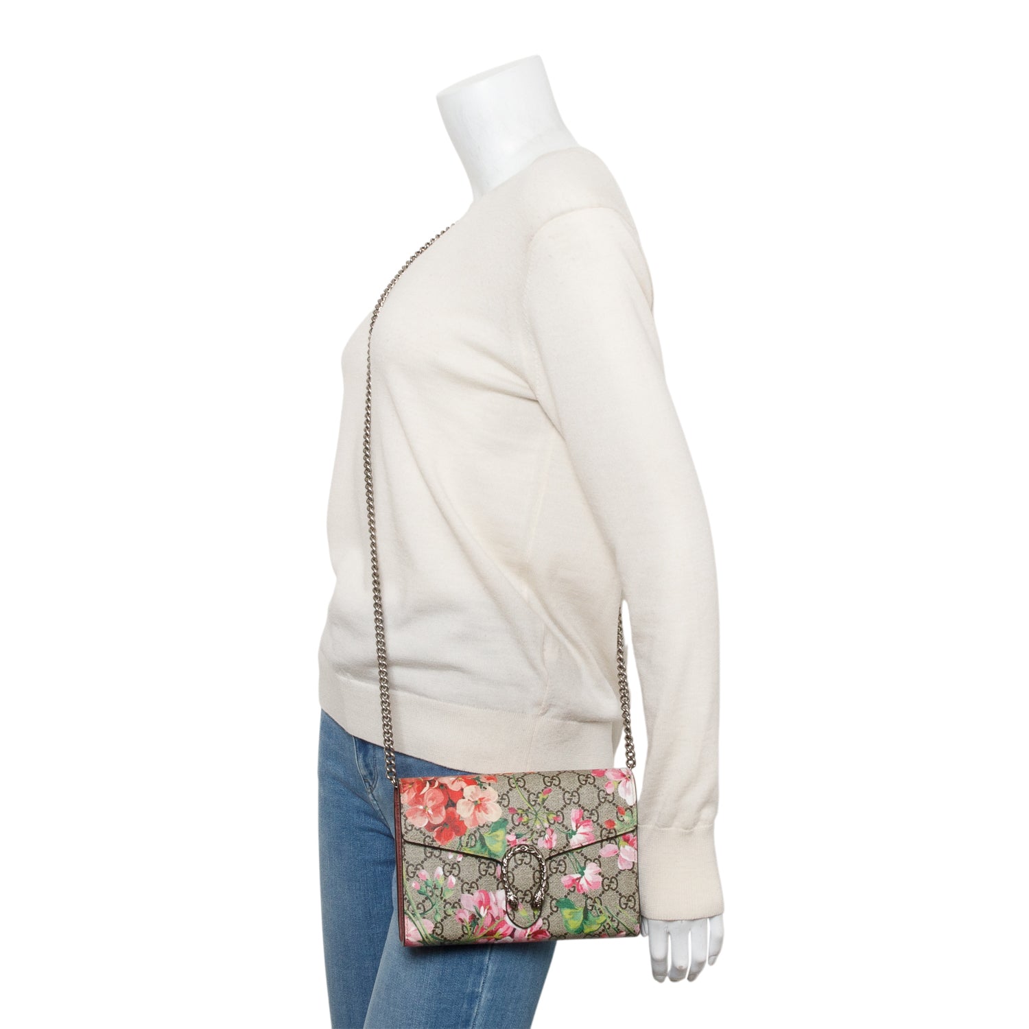 Gucci Dionysus GG Supreme Blooms Wallet on Chain