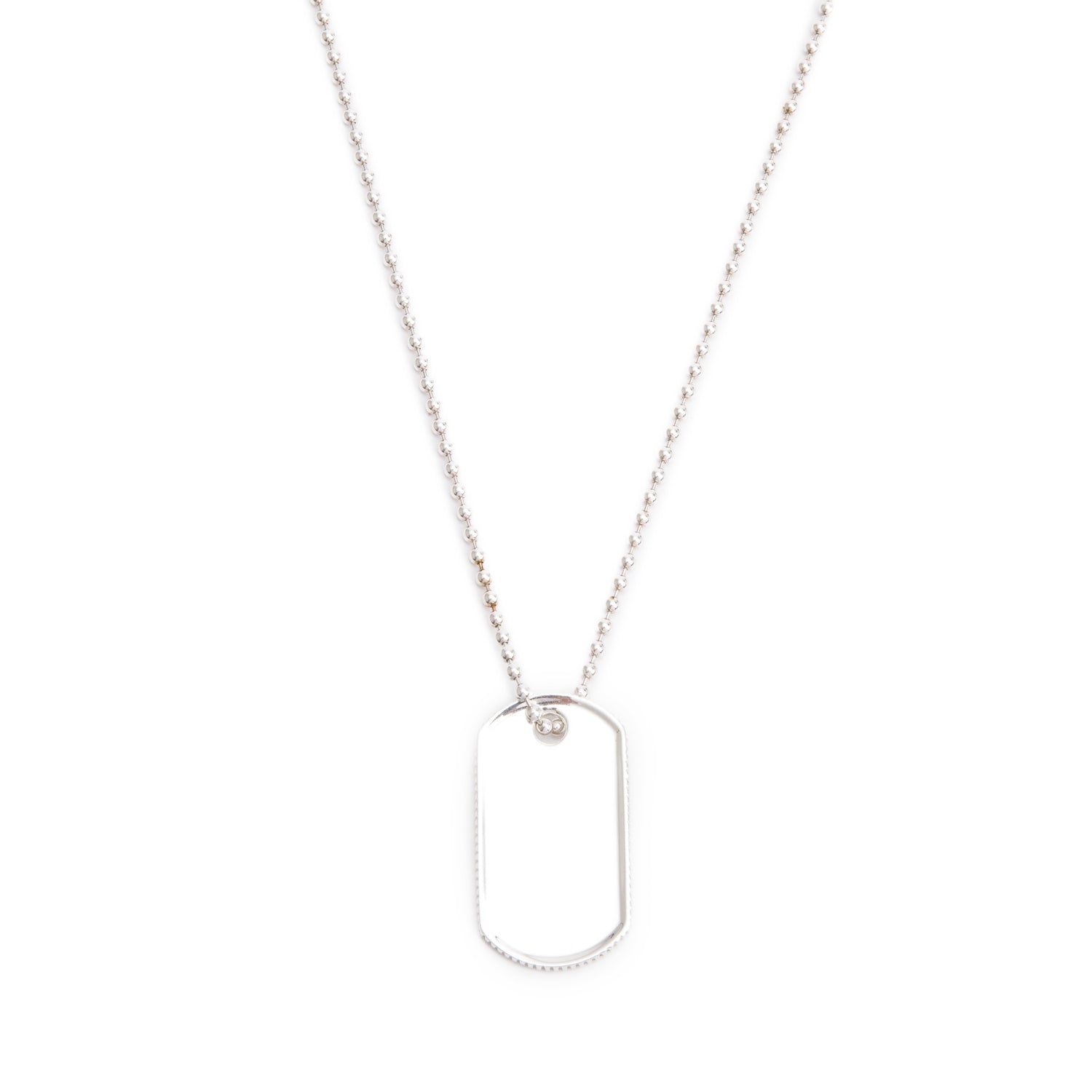 Tiffany & Co. Sterling Silver Coin Edge Dog Tag Pendant Necklace