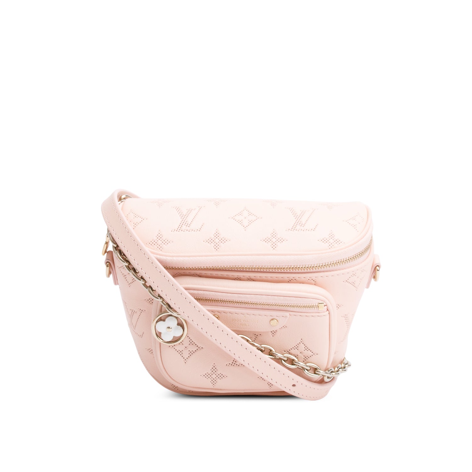 Louis Vuitton Pink Monogram Soft Calf Leather Special Edition Flower Mini Bumbag w/ Straps & Box