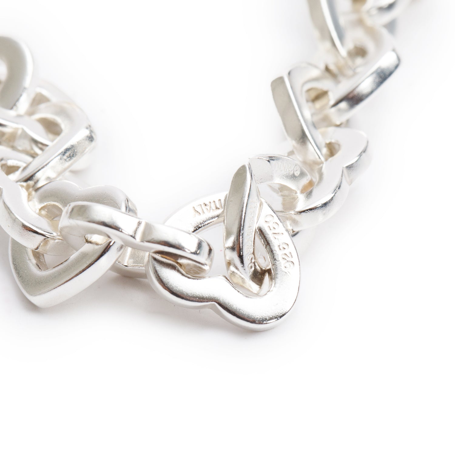 Tiffany & Co. Sterling Silver & 18k Yellow Gold Heart Link Bracelet