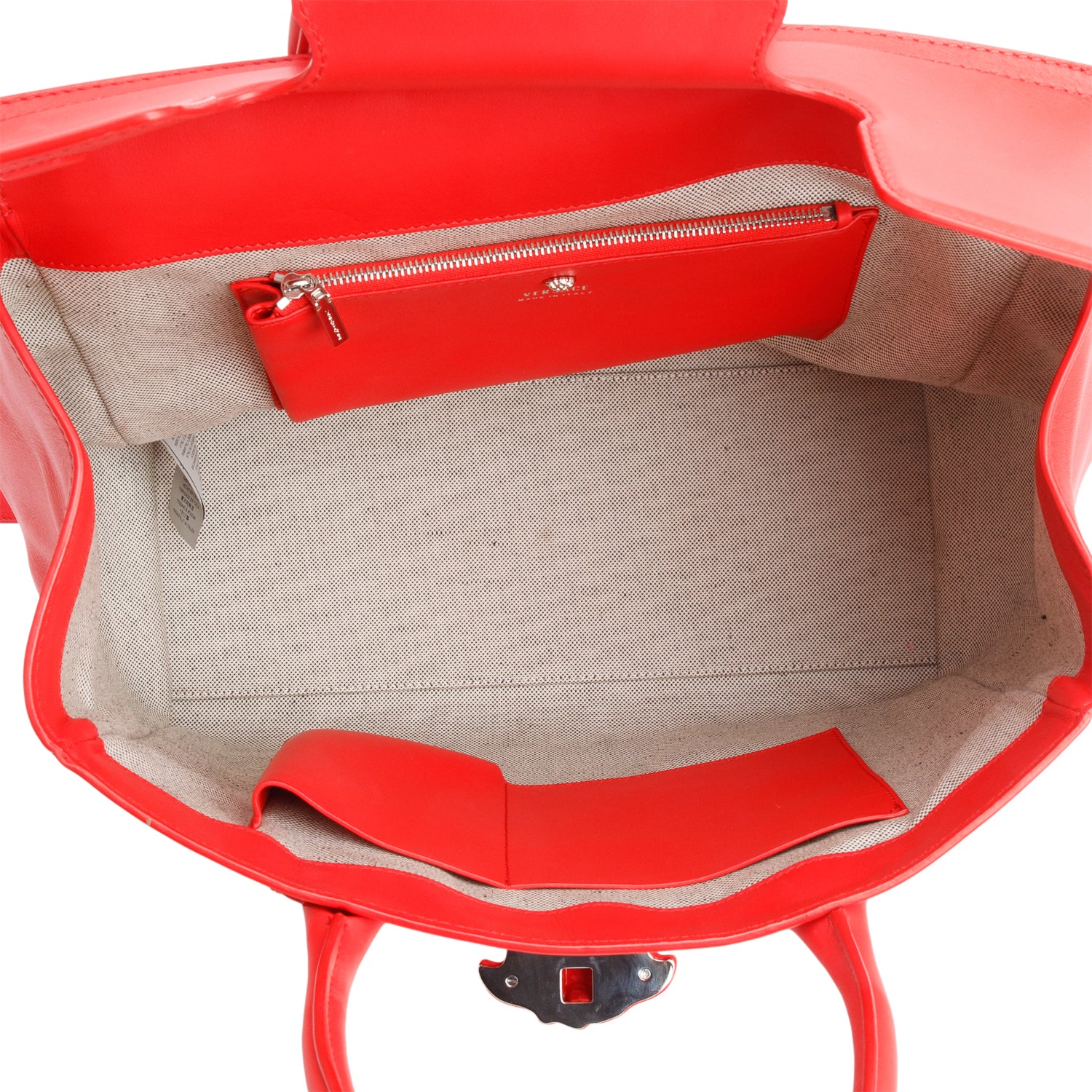 Versace Red Leather Large Palazzo Medusa Empire Bag w/ Strap