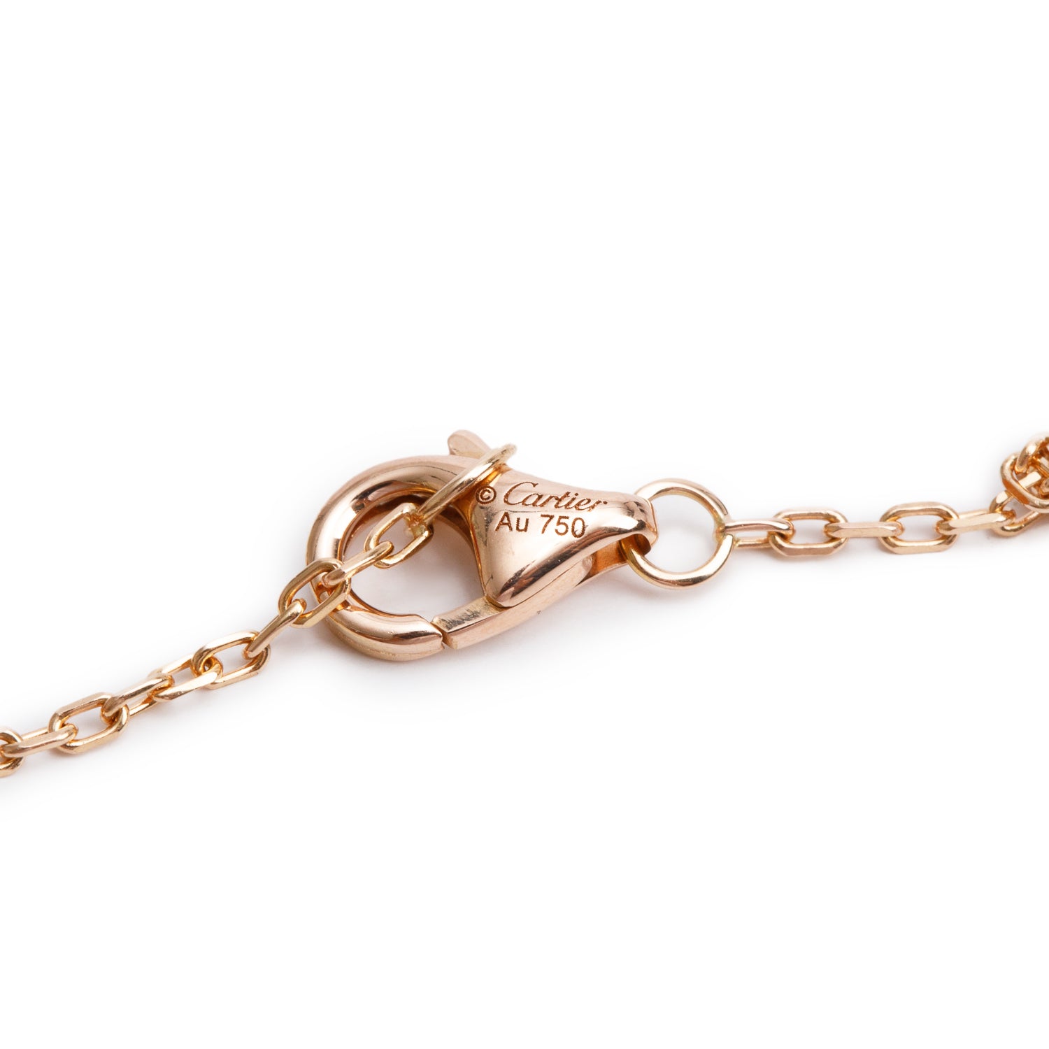 Cartier 18k Yellow, White & Rose Gold Half Paved Diamond Trinity Pendant Necklace, Small Model w/ Box