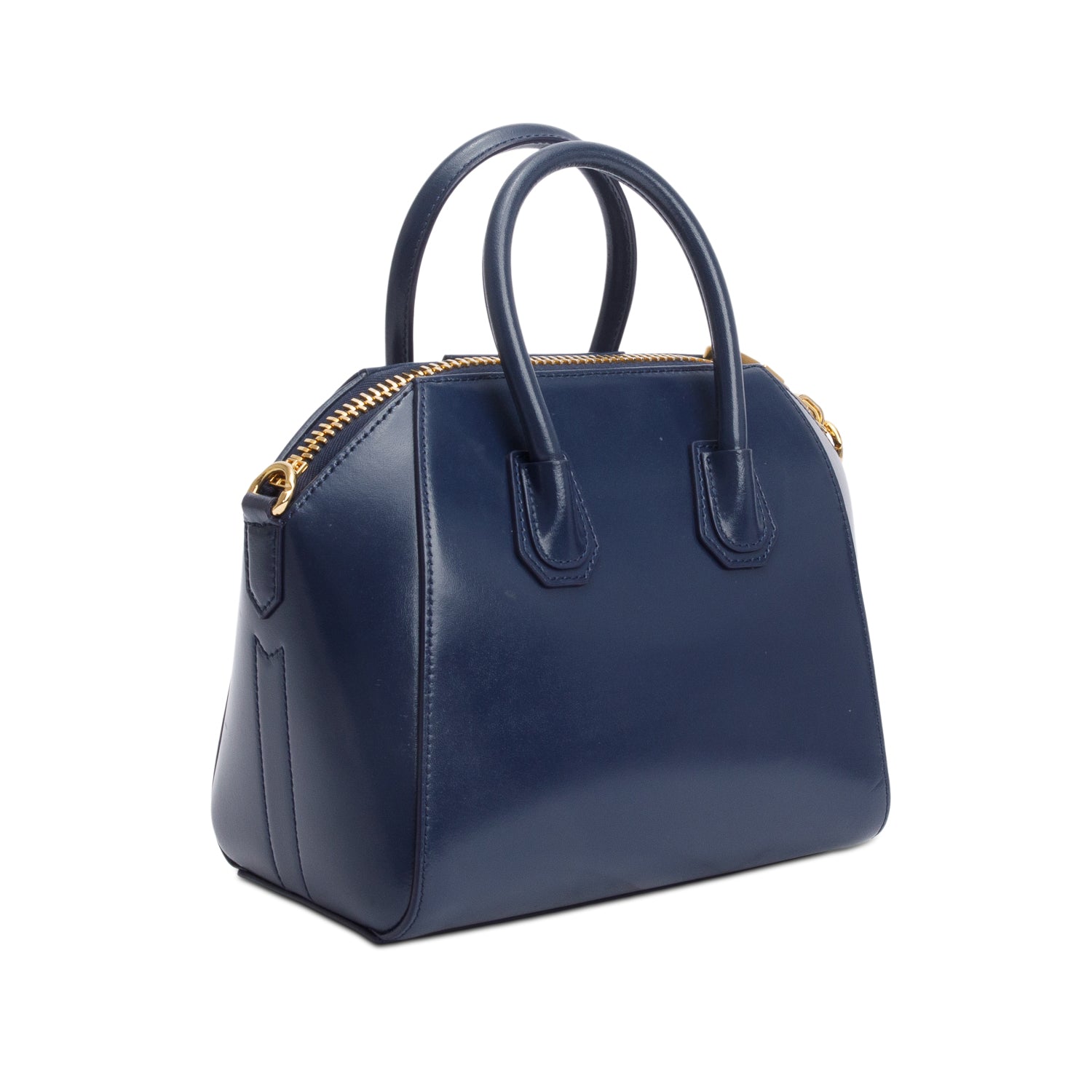 Givenchy 2022 Navy Box Leather Mini Antigona Bag w/ Strap
