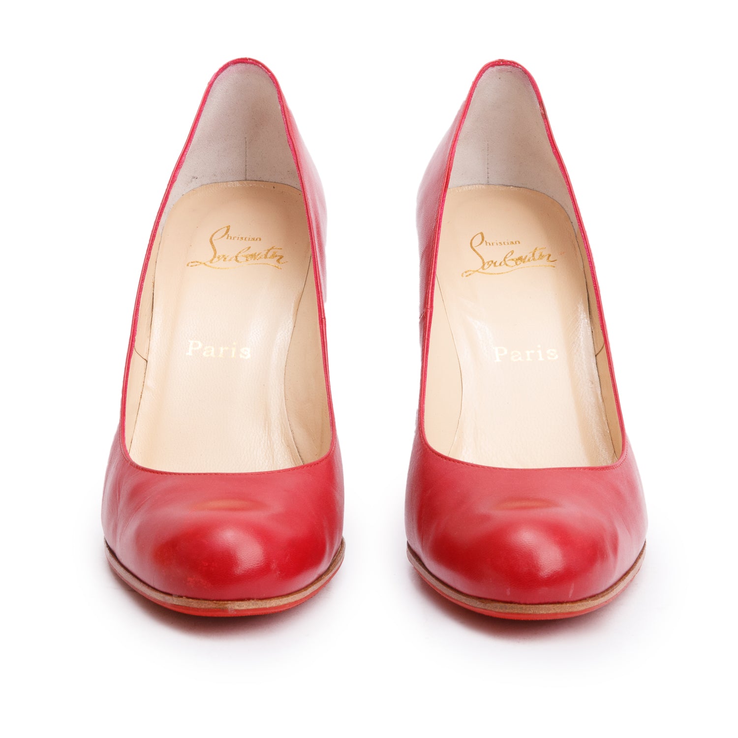 Christian Louboutin Red Leather New Simple Pumps, Size 39.5 w/ Box