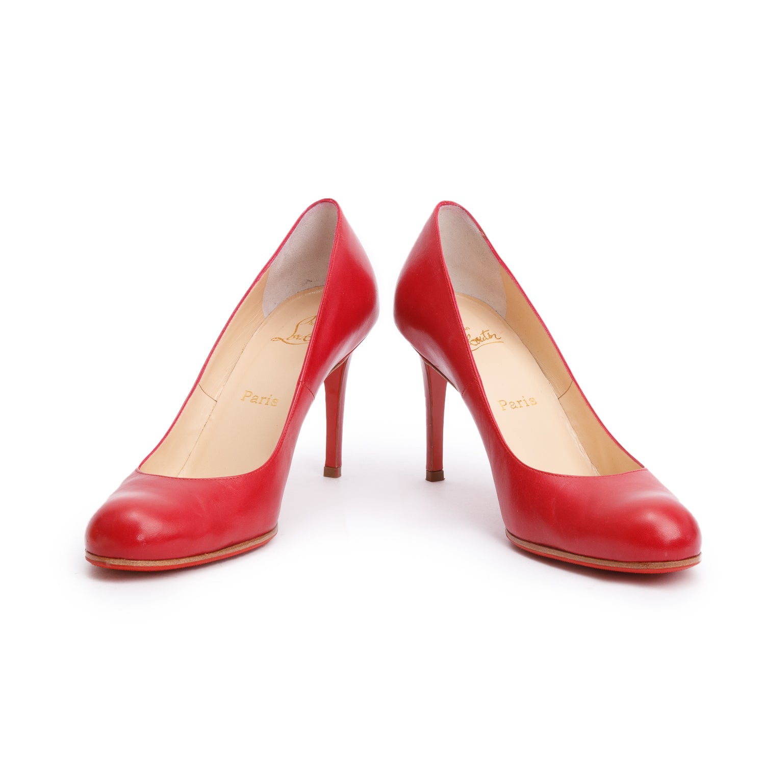 Christian Louboutin Red Leather New Simple Pumps, Size 39.5 w/ Box