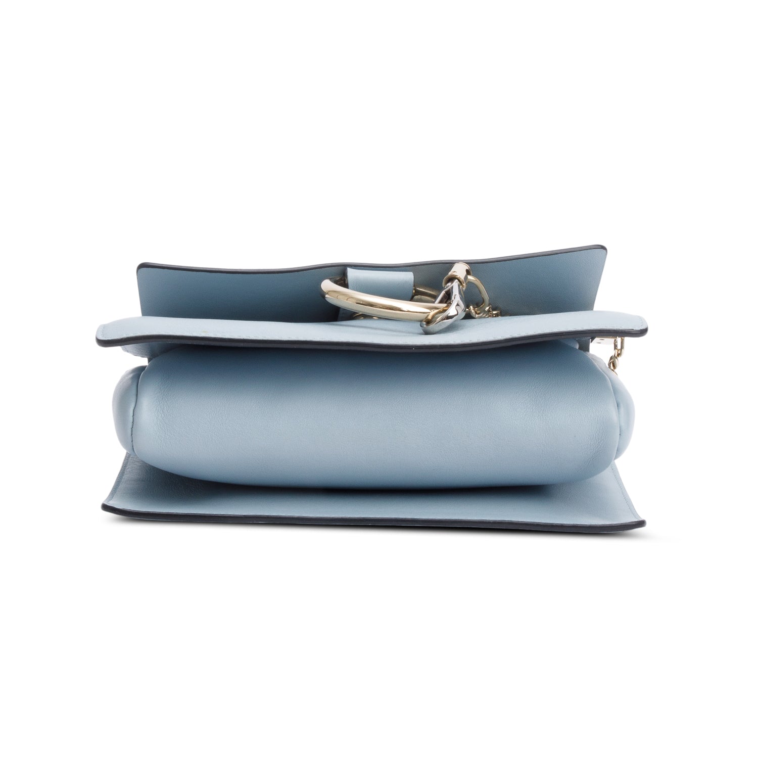 Chloe Blue Suede & Calfskin Leather Small Faye Shoulder Bag