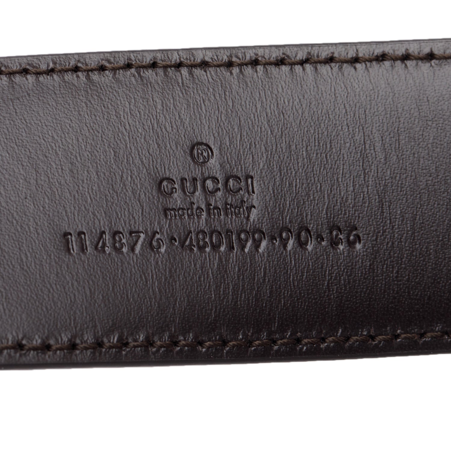 Gucci Brown Singature Leather Interlocking G Belt, 90 36