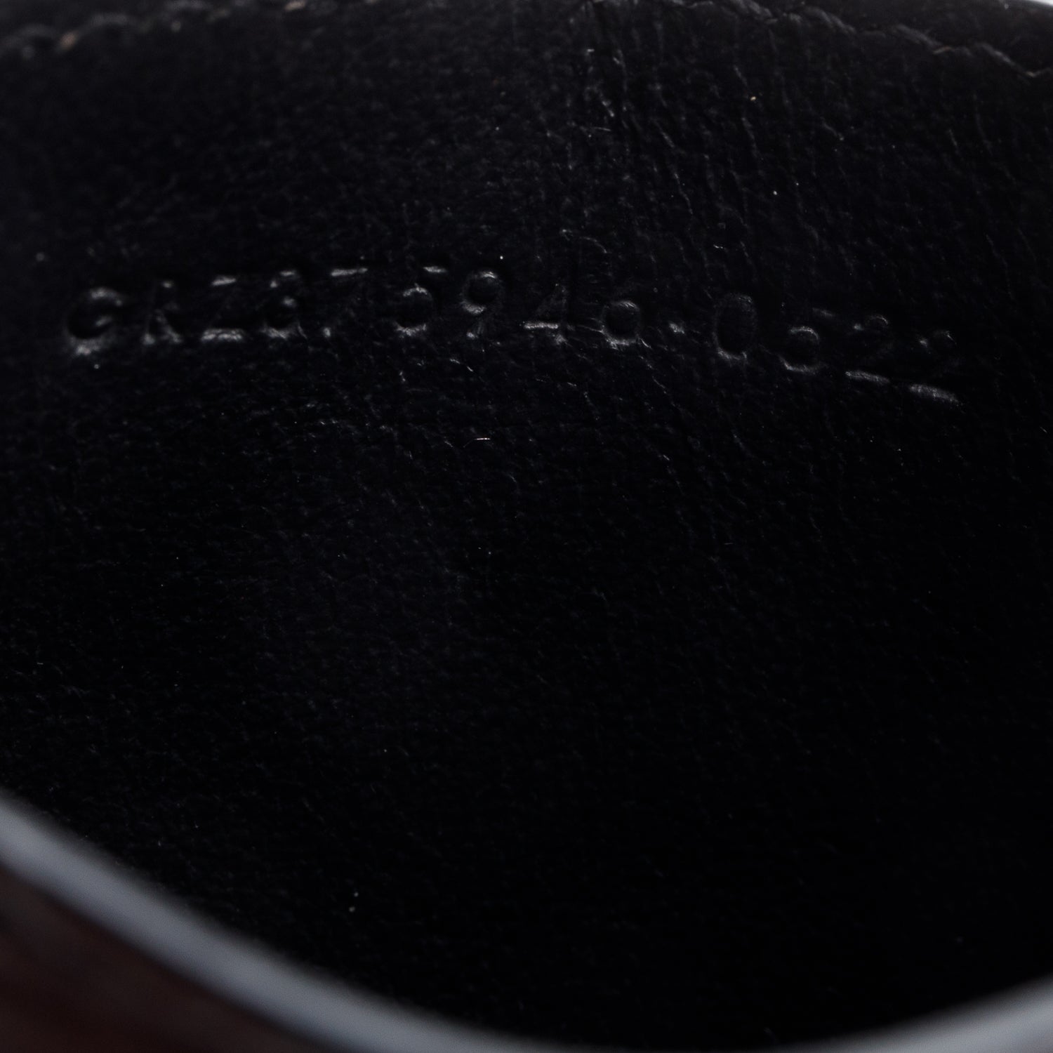 Saint Laurent Black Crocodile Embossed Leather Paris Card Case w/ Box
