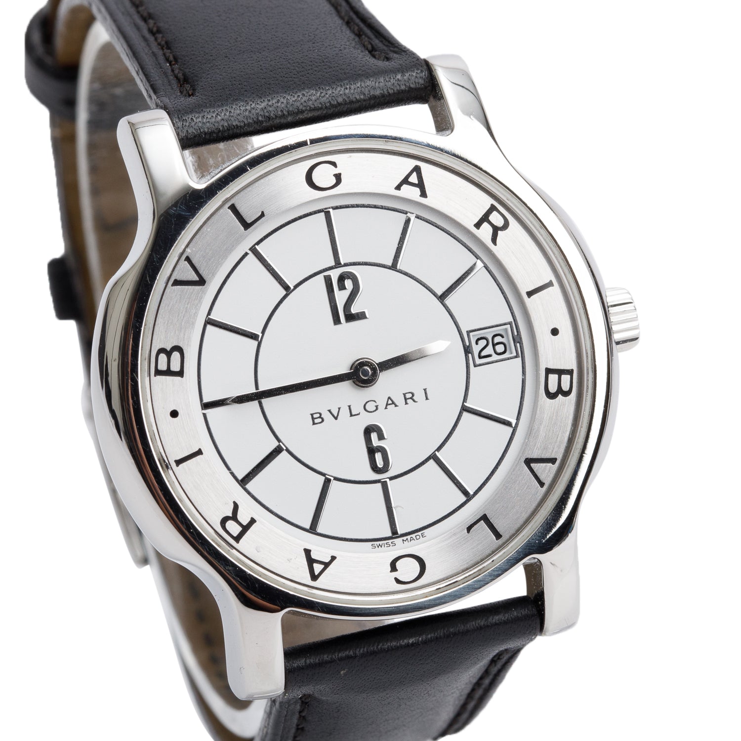 BVLGARI Stainless Steel Solotempo 35 MM Quartz Watch w/ Box & Papers