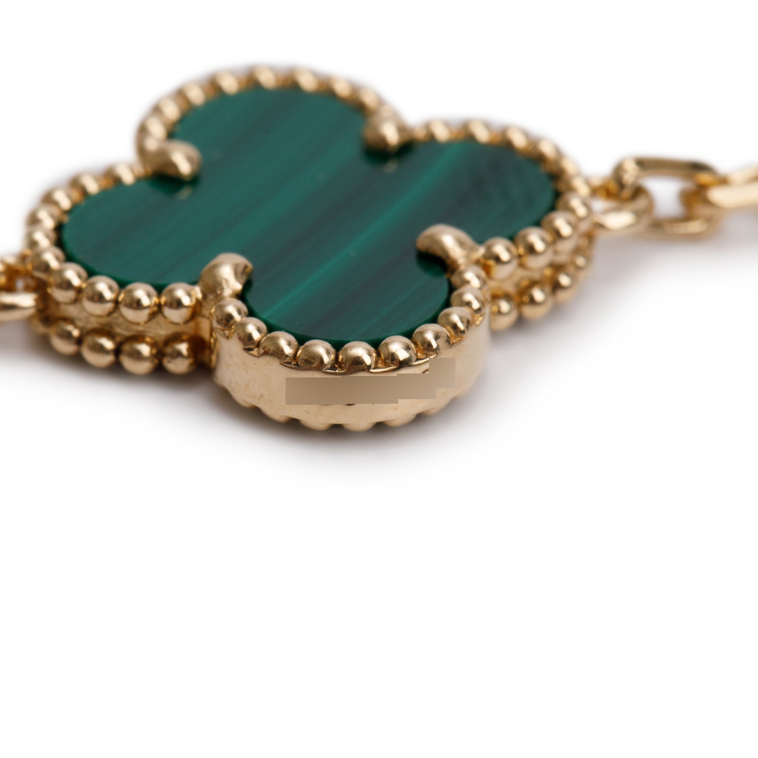Van Cleef & Arpels 2024 18k Yellow Gold Vintage 5 Motif Malachite Bracelet w/ Box, Receipt & Certificate