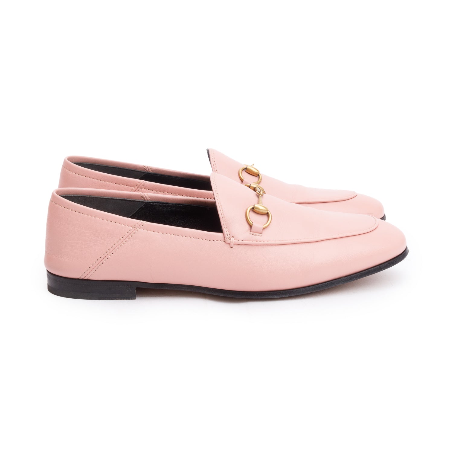 Gucci Pink Calfskin Leather Horsebit Accent Loafers, Size 39 w/ Box